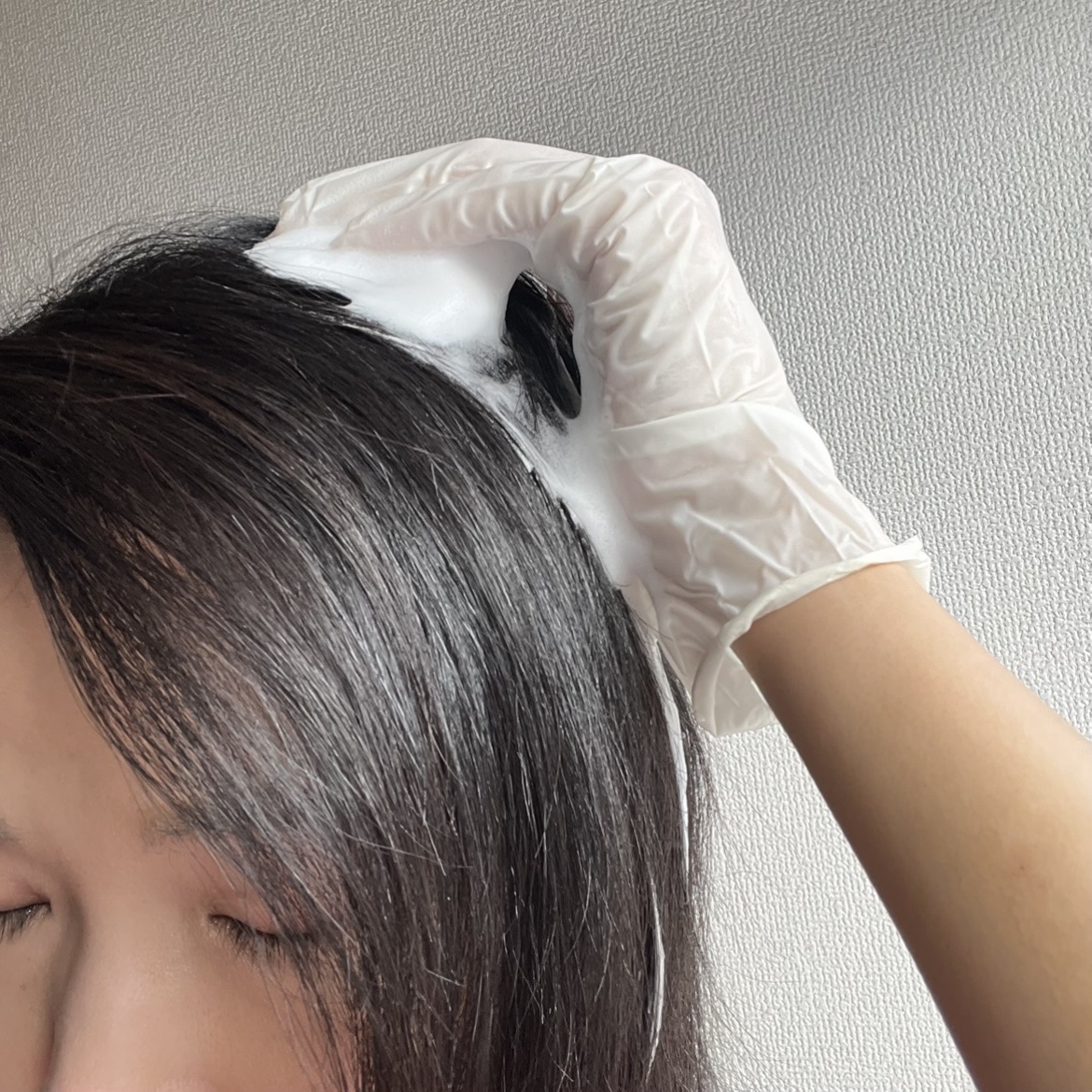 泡クリームカラー 5A ダークアッシュ/ビゲン/ヘアカラーを使ったクチコミ（2枚目）