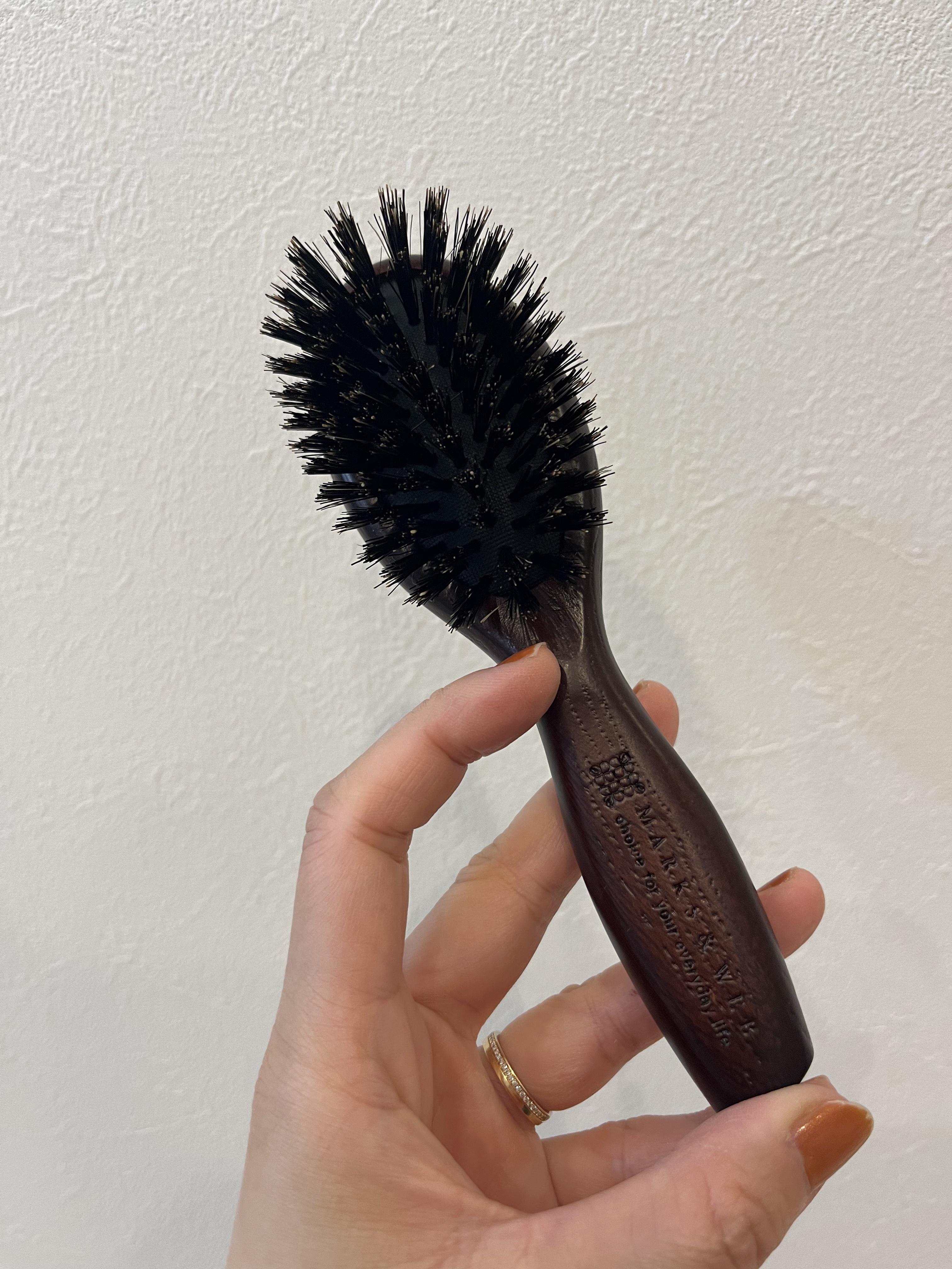 ウッドヘアブラシ ブラウン/MARKS&WEB/ヘアブラシを使ったクチコミ（1枚目）