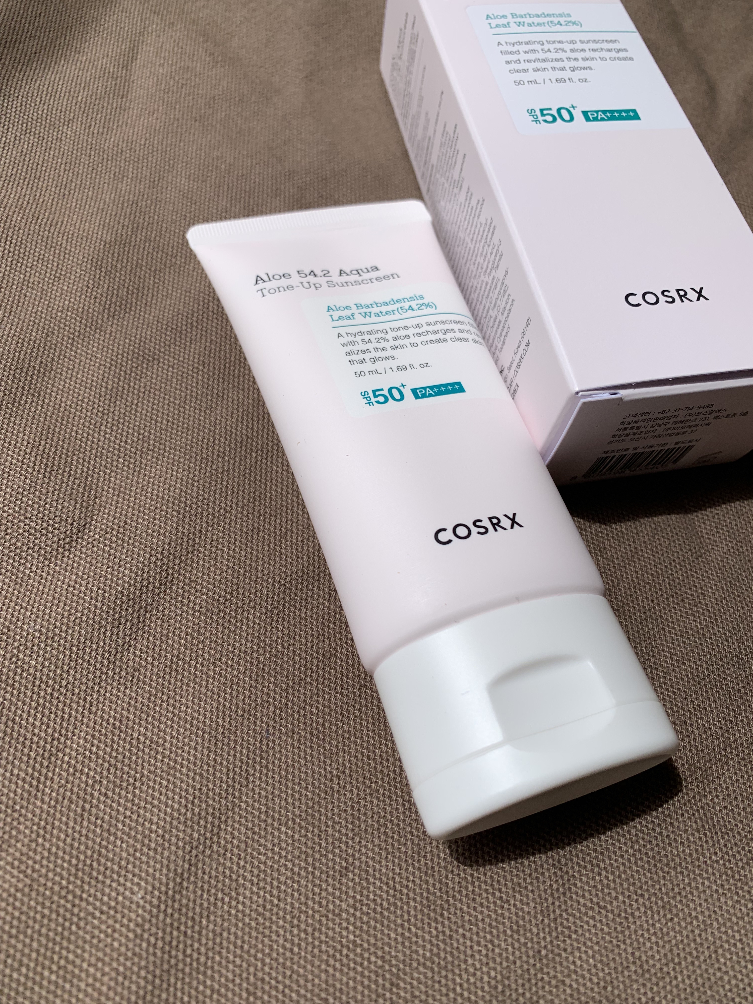 アロエ54.2アクアトーンアップUVクリーム　SPF50+ PA++++/COSRX/日焼け止めクリームを使ったクチコミ（1枚目）