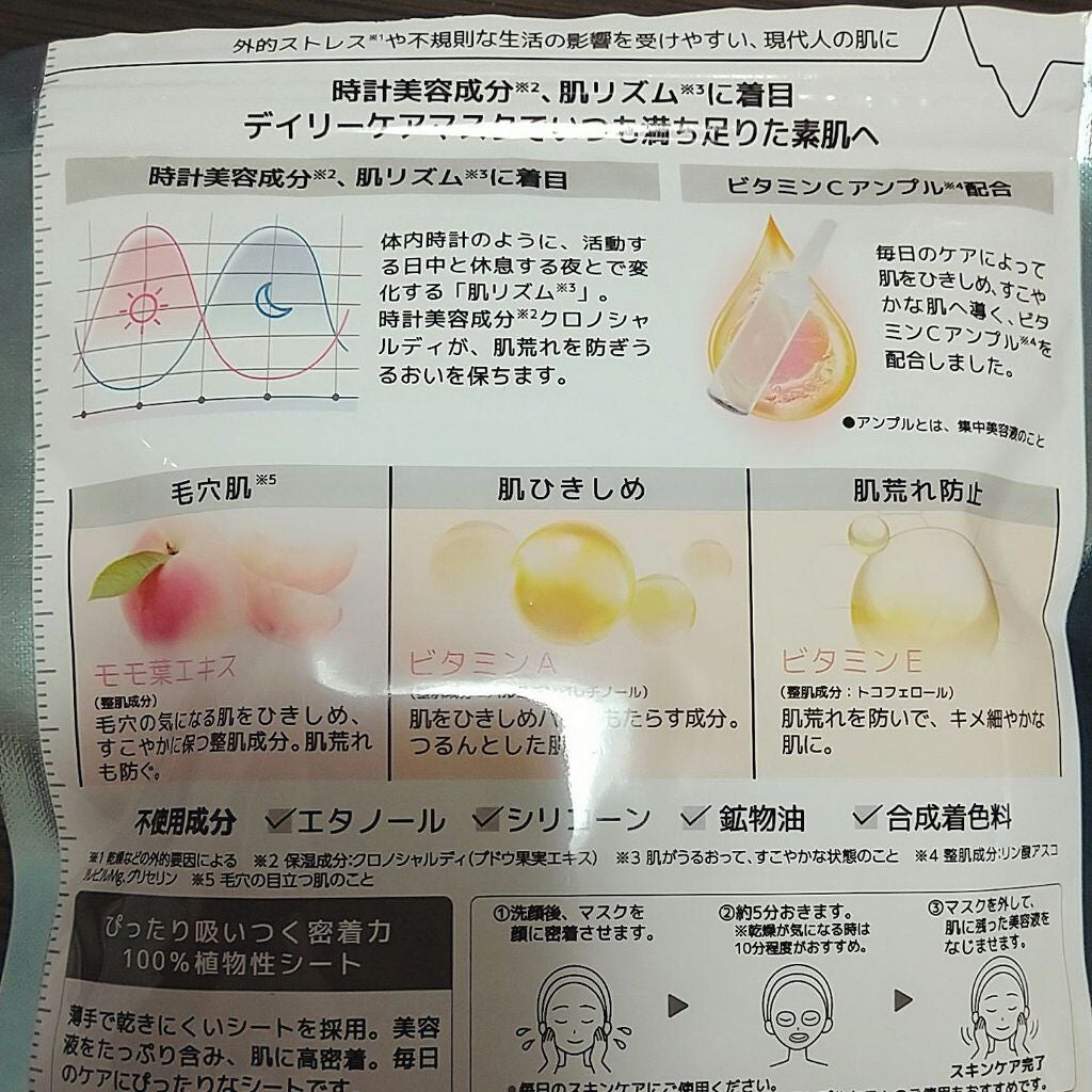 デイリーケアマスク ビタミンC&ピーチ/RISM/シートマスク・パックを使ったクチコミ(2枚目)