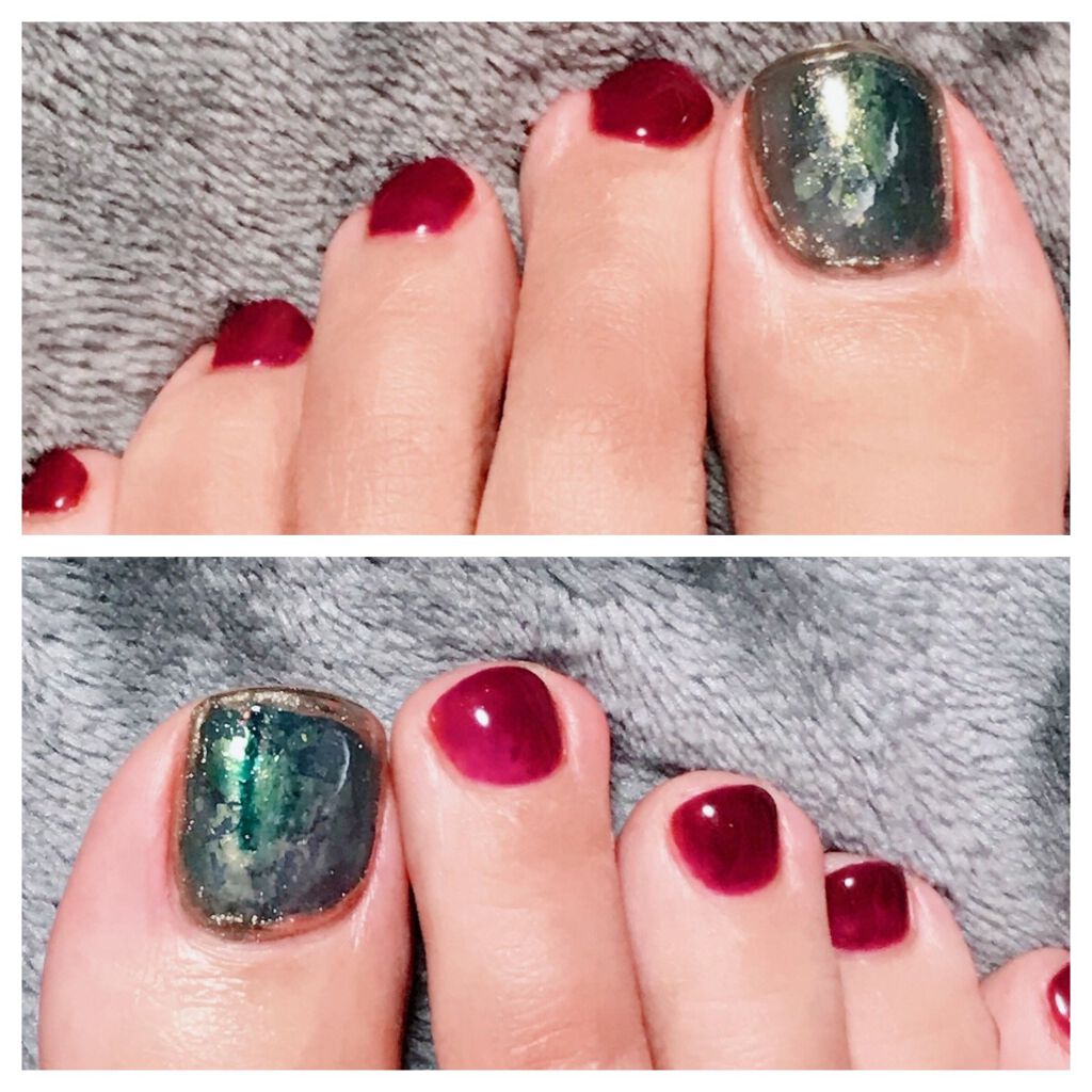 かぶららら on LIPS 「足のネイルを変えました🙃まだまだ暑いので、涼しそうな深海ネイル..」(3枚目)