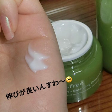 グリーンティー バランシングクリーム EX/innisfree/フェイスクリームを使ったクチコミ（2枚目）