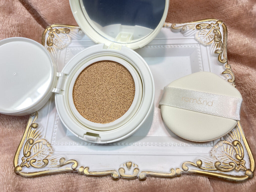 クリアカバークッション 21号 PURE/rom&nd/クッションファンデーションを使ったクチコミ（2枚目）