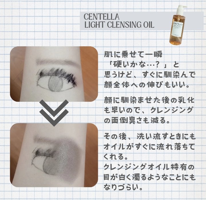 センテラ ライトクレンジングオイル/SKIN1004/オイルクレンジングを使ったクチコミ(3枚目)