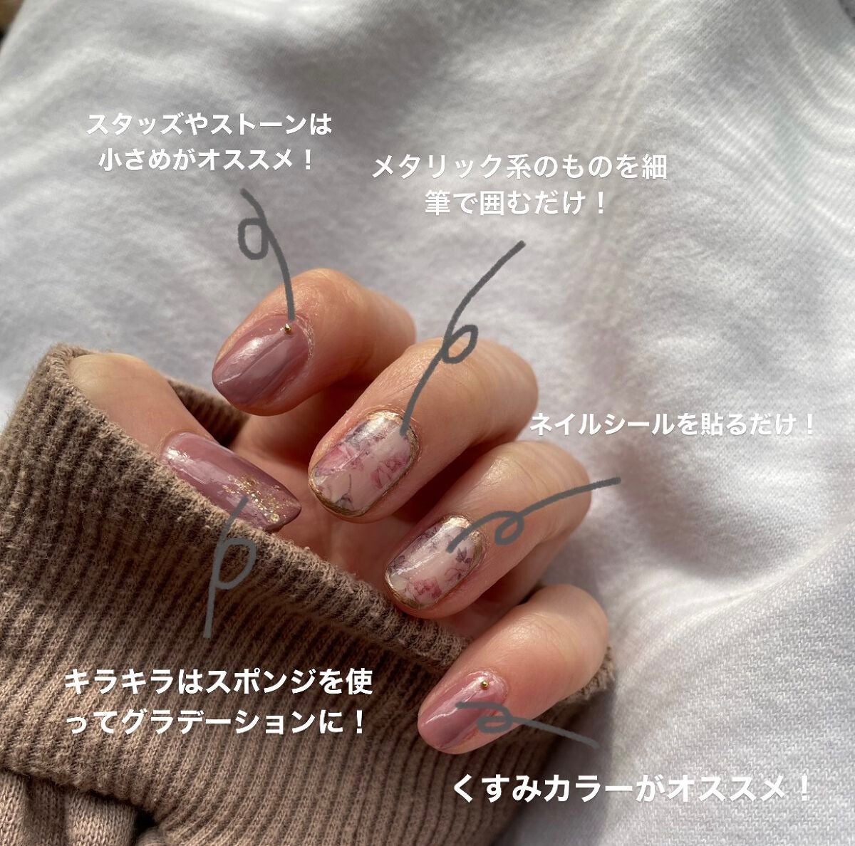 りり on LIPS 「春にオススメセルフネイル🌸だんだん春が近づいてきているのでネイ..」(2枚目)