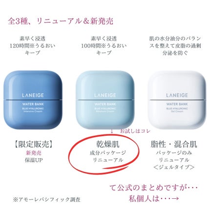 ウォーターバンク モイスチャークリーム/LANEIGE/フェイスクリームを使ったクチコミ(2枚目)