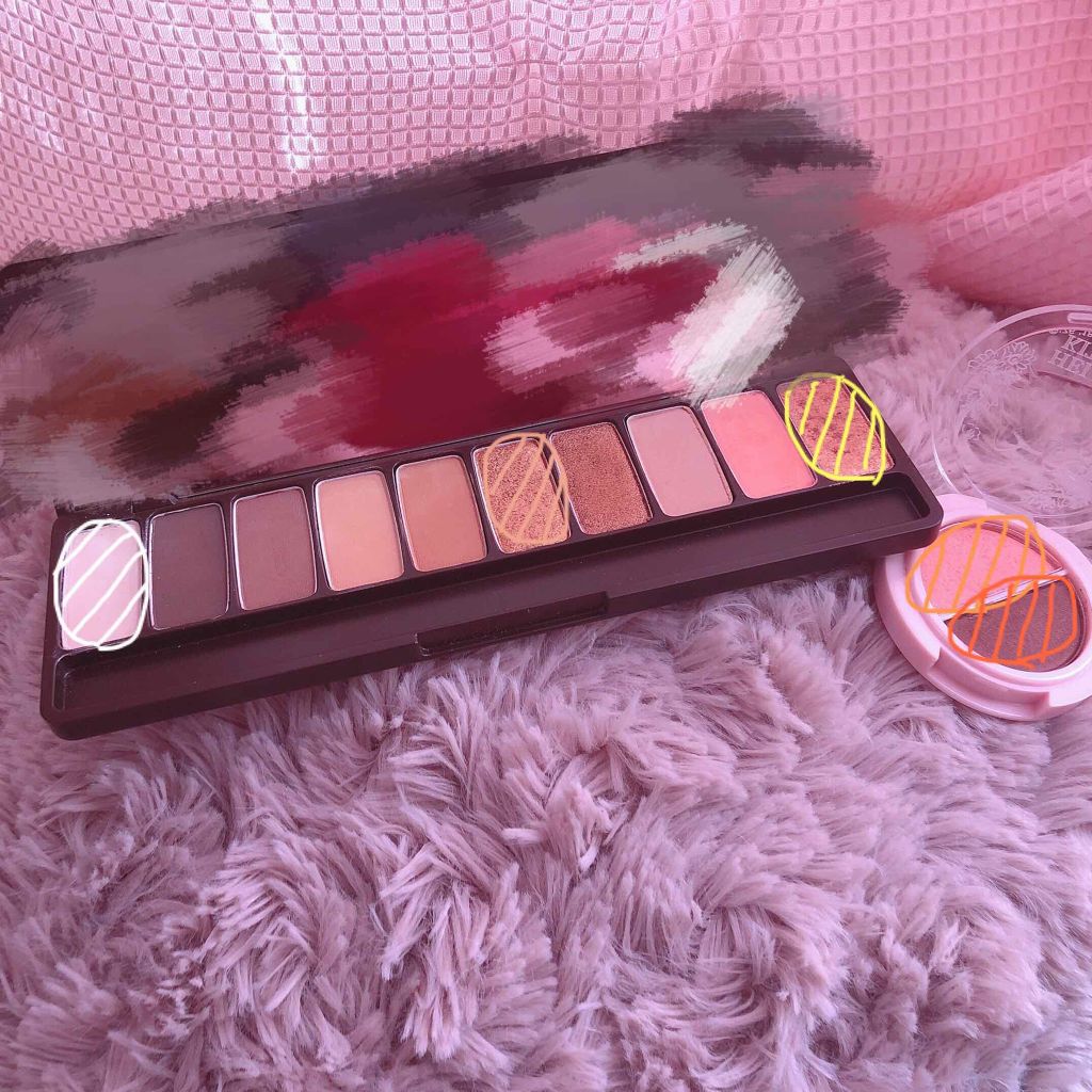 パウダーアイシャドウ ブルーミングキティ/DAISO/アイシャドウパレットを使ったクチコミ(2枚目)