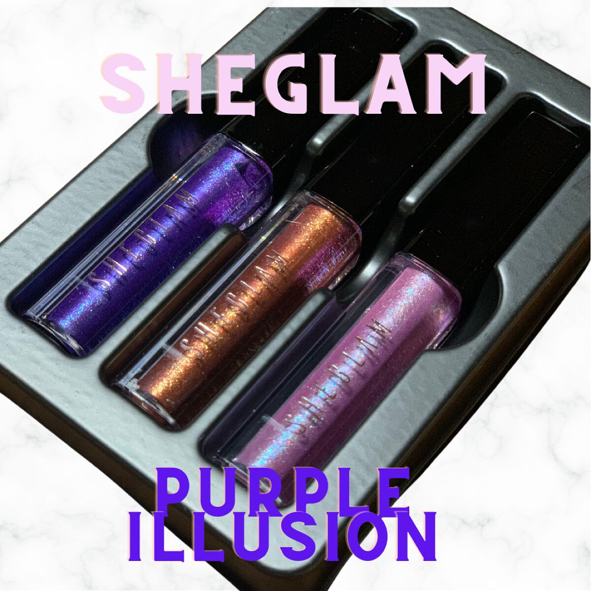 グリッター リキッドアイシャドウ トリオ - Purple Illusion/SHEGLAM/メイクアップを使ったクチコミ(1枚目)