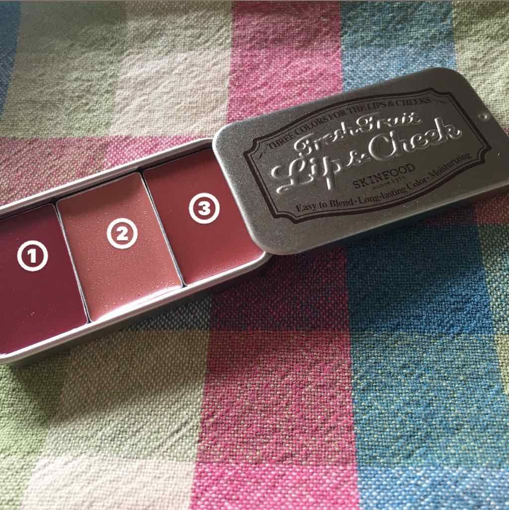 フレッシュフルーツ リップ＆チーク トリオ 5 フルーツミックス/SKINFOOD/ジェル・クリームチークを使ったクチコミ（1枚目）