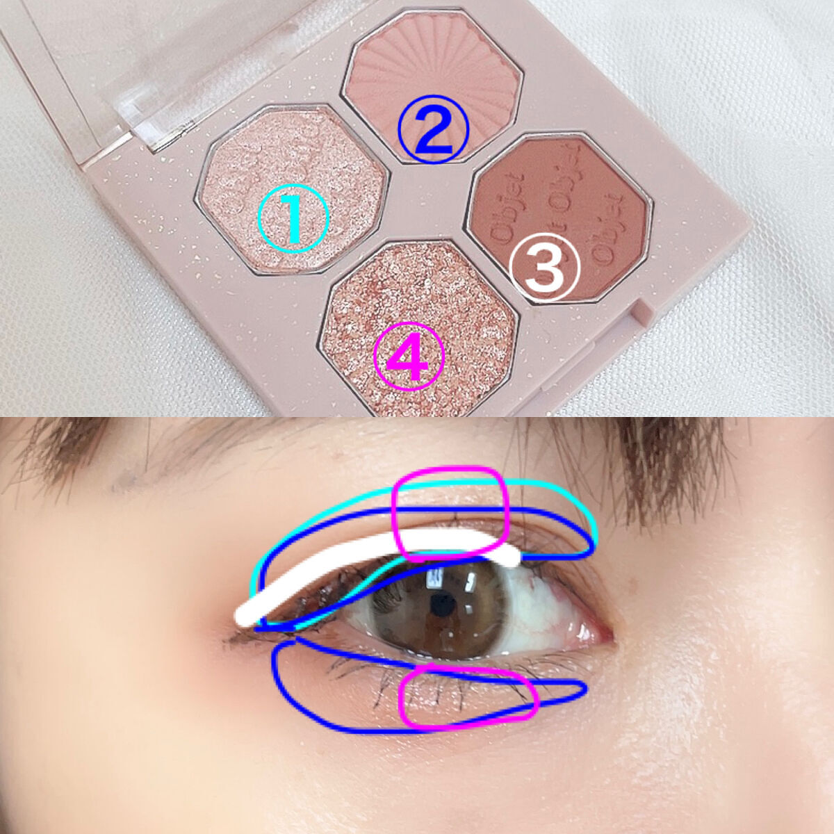 プレイカラーアイズ ミニオブジェ フレンチローズティー/ETUDE/アイシャドウパレットを使ったクチコミ（3枚目）