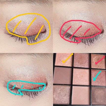 UR GLAM BLOOMING EYE COLOR PALETTE/U R GLAM/アイシャドウパレットを使ったクチコミ(2枚目)