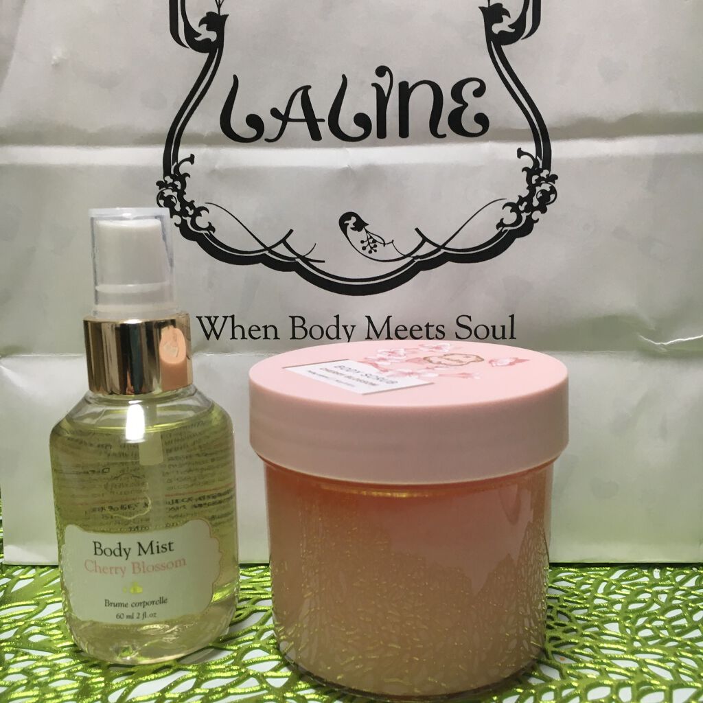 ボディスクラブ チェリーブロッサム 日本限定 桜モチーフデザイン(240g)/Laline/ボディスクラブを使ったクチコミ（1枚目）