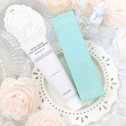 フレッシュヴィーガントーンアップサンクリーム/HYGGEE/日焼け止めクリームを使ったクチコミ(6枚目)