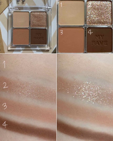 ホリカホリカ マイフェイブシャドウパレット(4カラー)/HOLIKA HOLIKA/アイシャドウパレットを使ったクチコミ(6枚目)