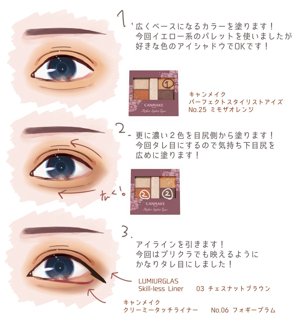 パーフェクトスタイリストアイズ 25 ミモザオレンジ/キャンメイク/アイシャドウパレットを使ったクチコミ（3枚目）
