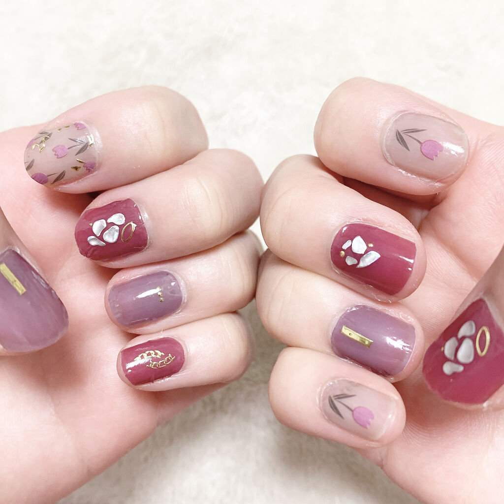 ネイルシール/Qoo10/ネイルシールを使ったクチコミ（2枚目）