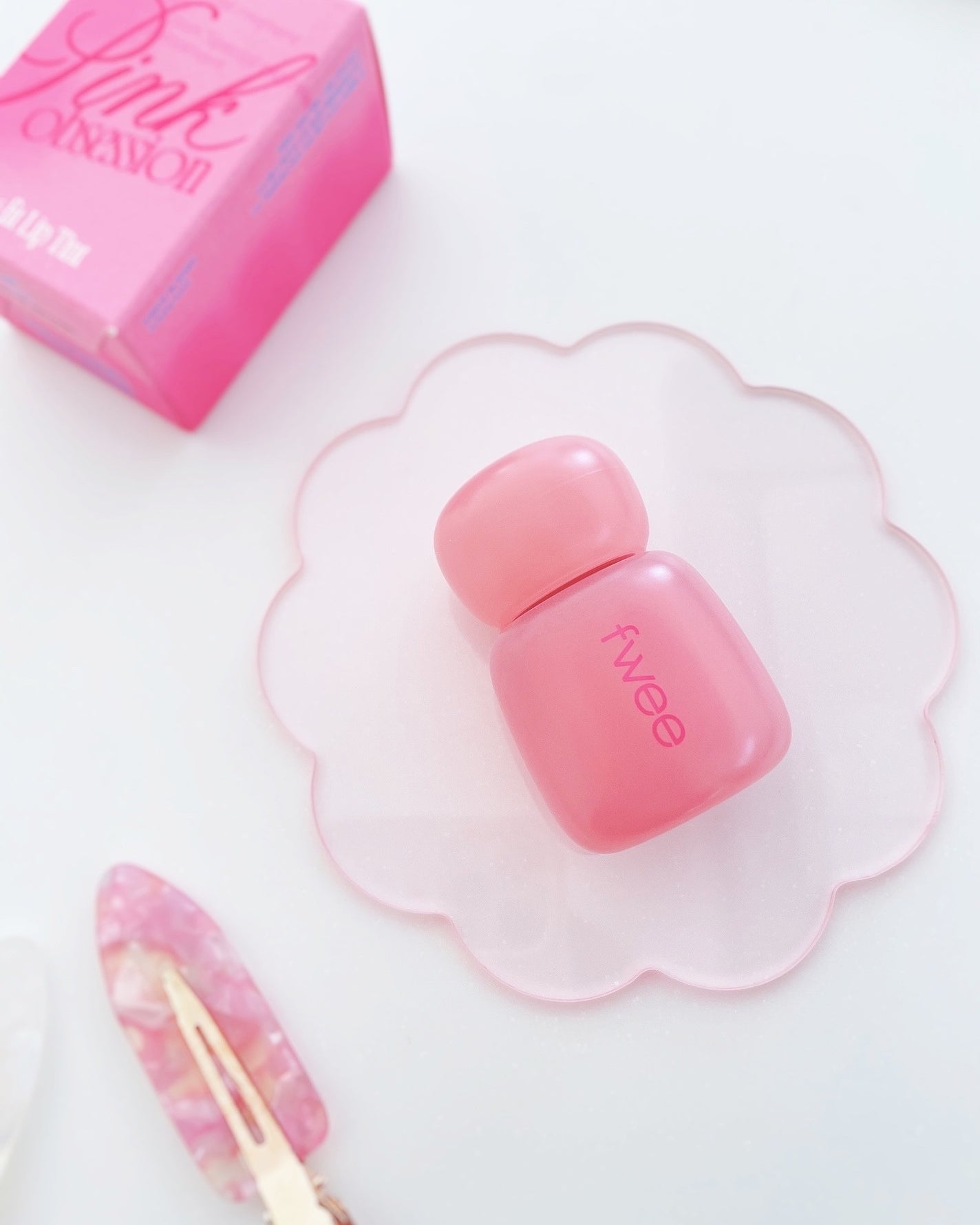 フィー ピンクオブセッションステイフィットティント/fwee/リップティントを使ったクチコミ(1枚目)