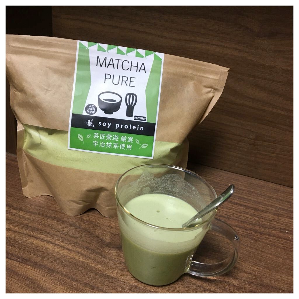 MATCHA PURE(プロテインパウダー)/ピュアパートナー/ソイプロテインを使ったクチコミ(1枚目)