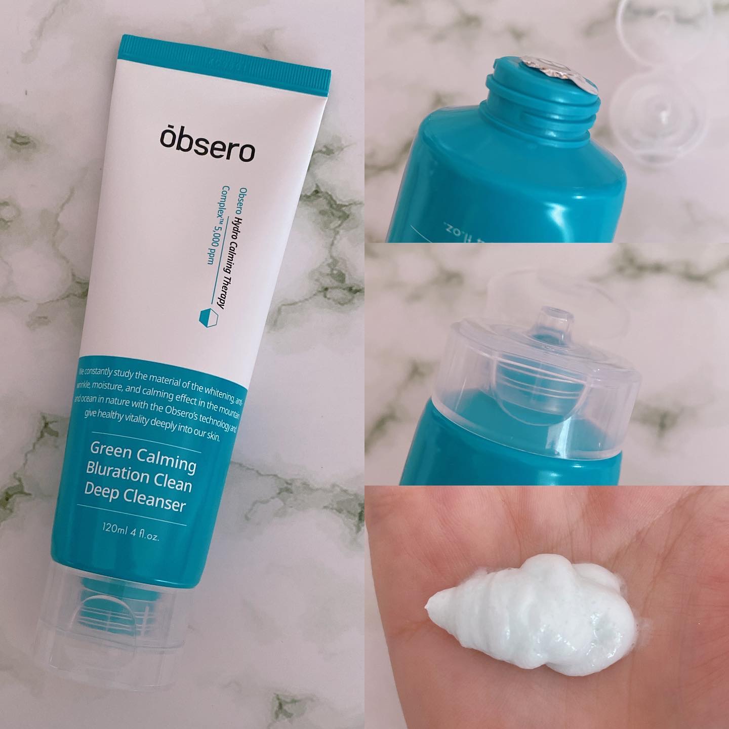 グリーンカーミングブルーレーションクリーンディープクレンザー/obsero/洗顔フォームを使ったクチコミ（2枚目）