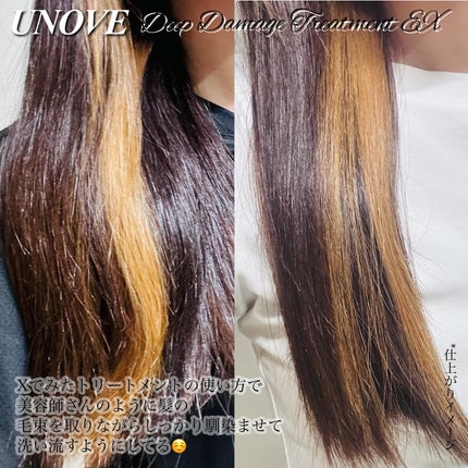 ディープダメージトリートメントEX/UNOVE/洗い流すヘアトリートメントを使ったクチコミ(4枚目)