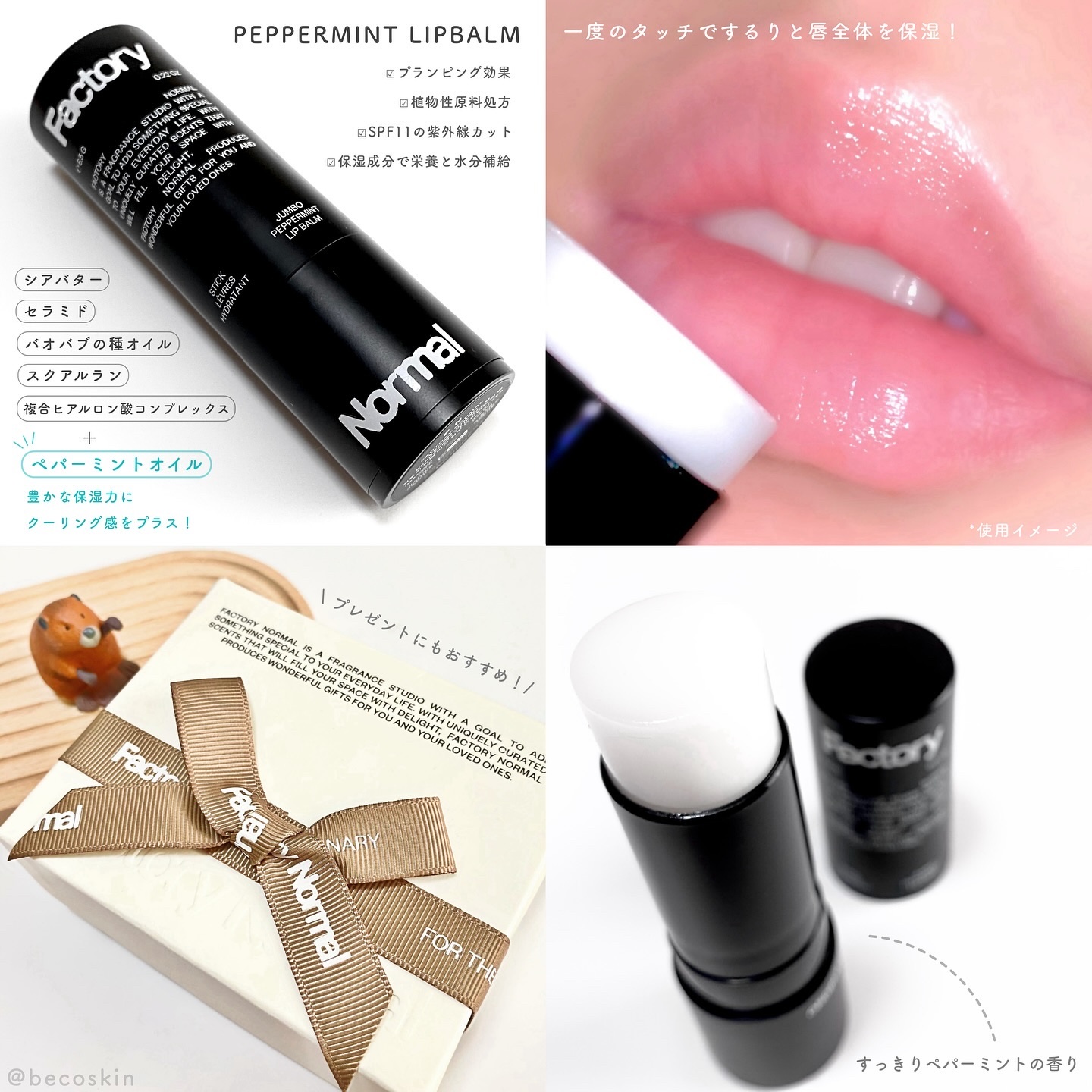 Vegan Jumbo Peppermint Lip Balm/Factory Normal/リップバームを使ったクチコミ（2枚目）