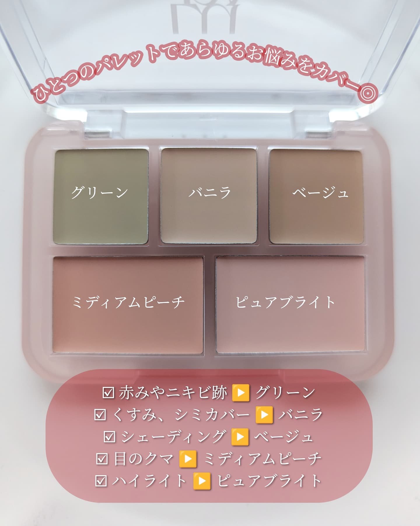 コンシールブレンダーパレット/LUNA/パレットコンシーラーを使ったクチコミ（2枚目）