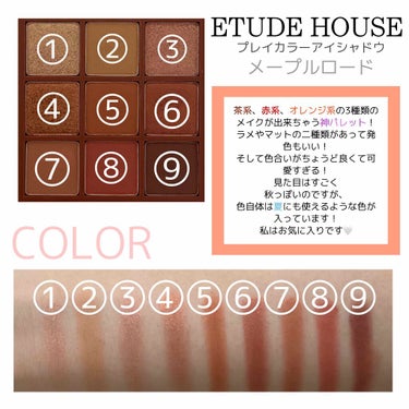 プレイカラーアイシャドウ メープルロード/ETUDE/パウダーアイシャドウを使ったクチコミ（2枚目）