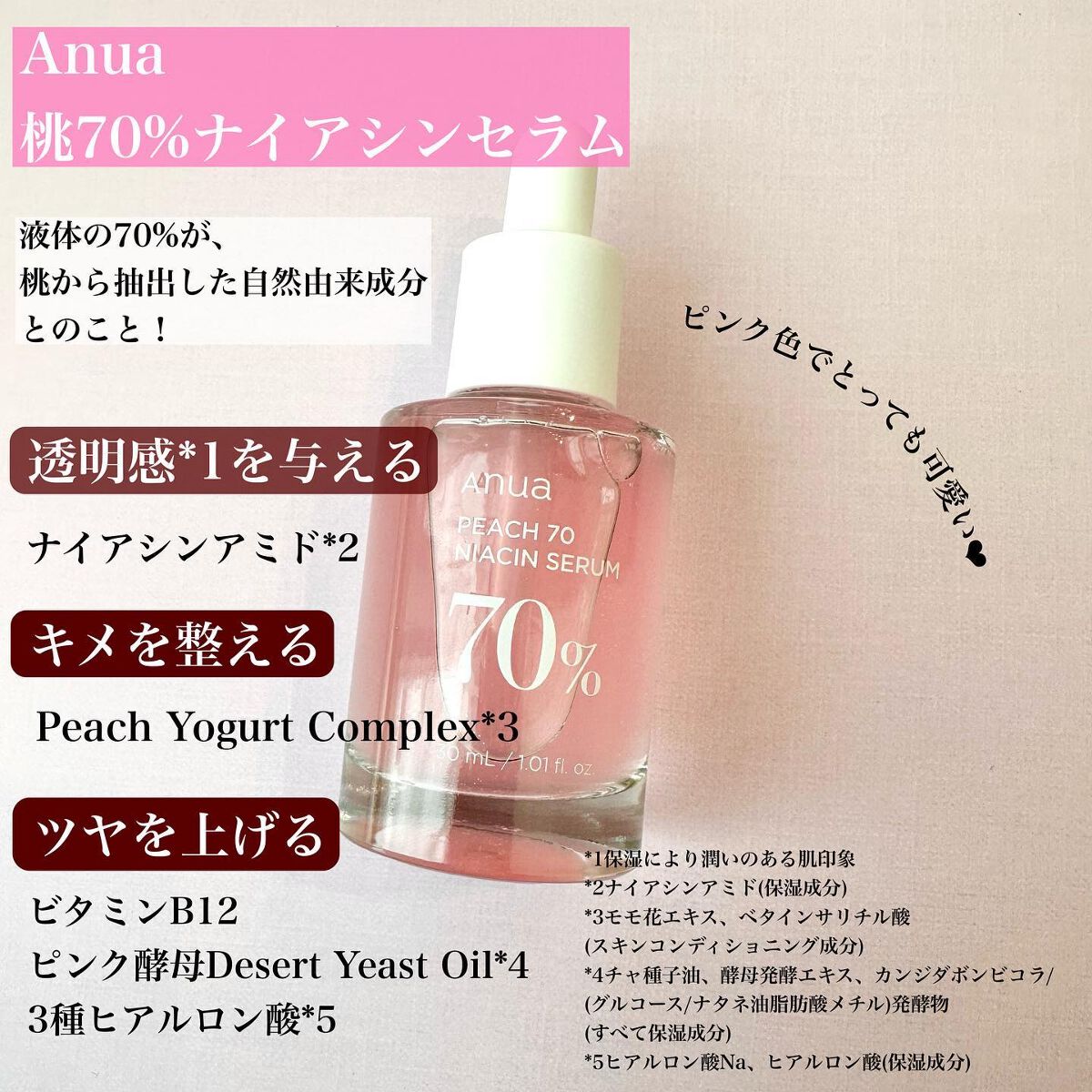 桃70%ナイアシンセラム/Anua/美容液を使ったクチコミ(2枚目)