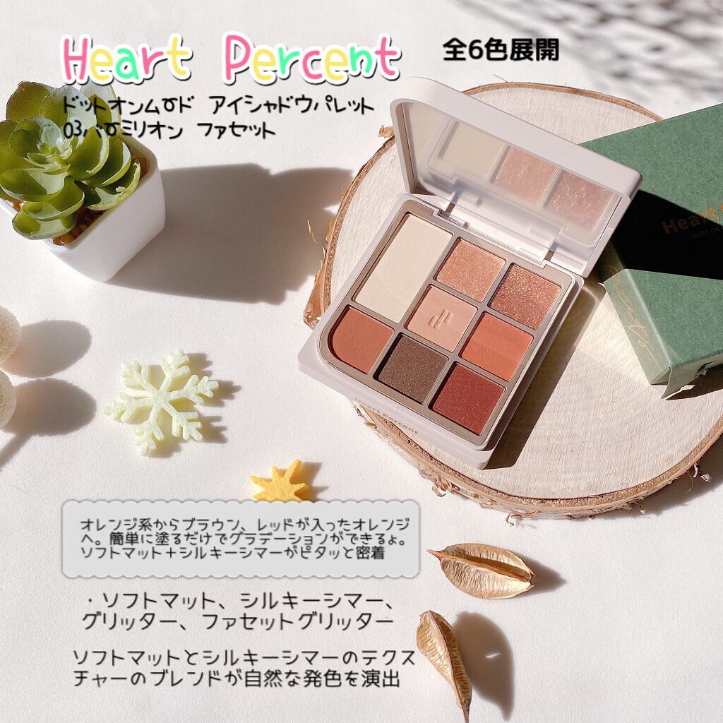 ドットオンムードアイパレット 03 バーミリオンファセット/Heart Percent/アイシャドウパレットを使ったクチコミ（2枚目）