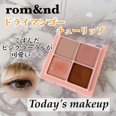 ✩.*˚今日のmake✩.*˚

前にも載せてるので
詳細はざっくり書きます_✍﻿


💄rom&nd
 BETTER THAN EYES
01 ドライマンゴー チューリップ

¥1,760(税込)

