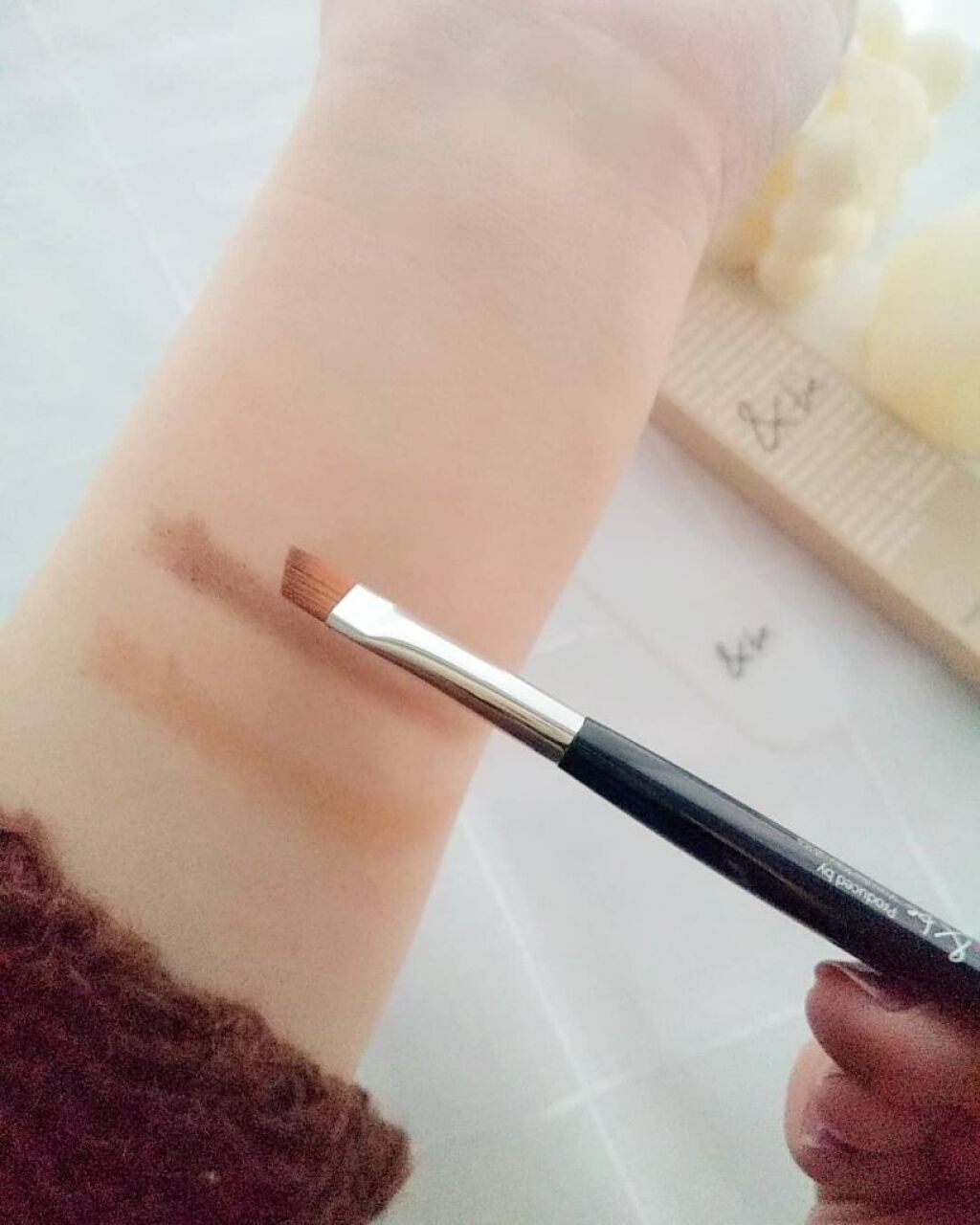 ダブルエンドアイブロウブラシ熊野筆/&be/メイクブラシを使ったクチコミ(5枚目)
