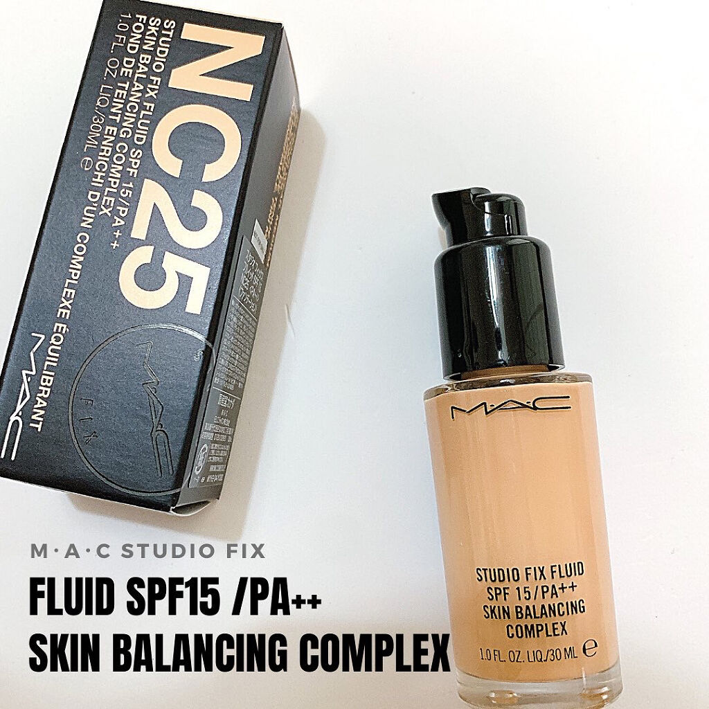 スタジオフィックス フルイッド SPF 15 NC25（標準色）/M・A・C/リキッドファンデーションを使ったクチコミ（1枚目）