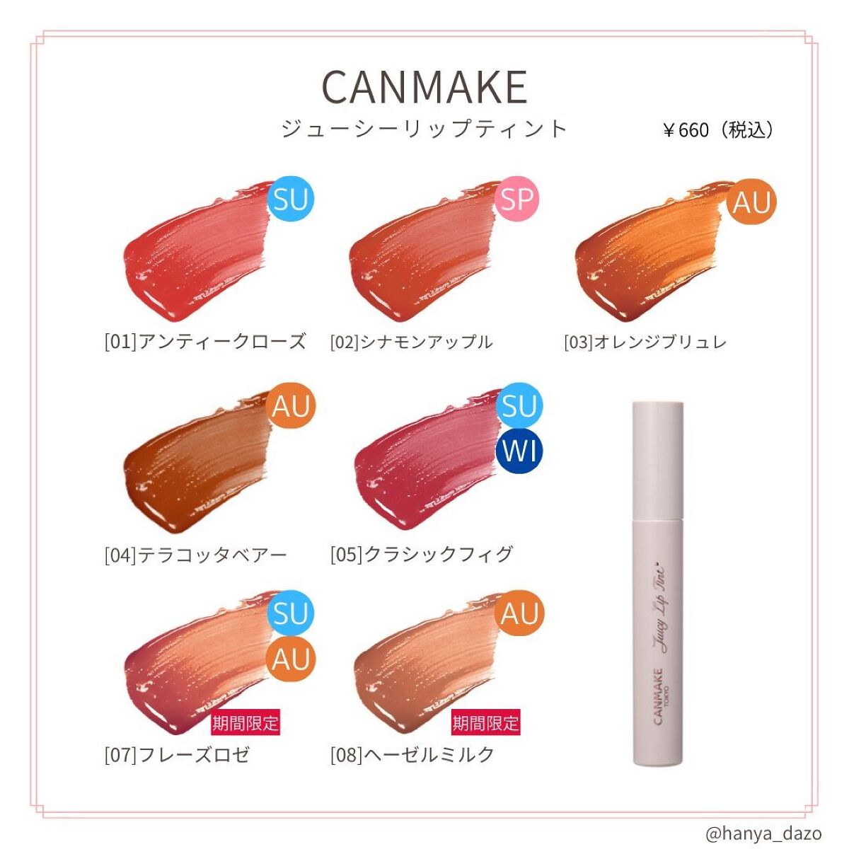 ジューシーリップティント/キャンメイク/口紅を使ったクチコミ(1枚目)