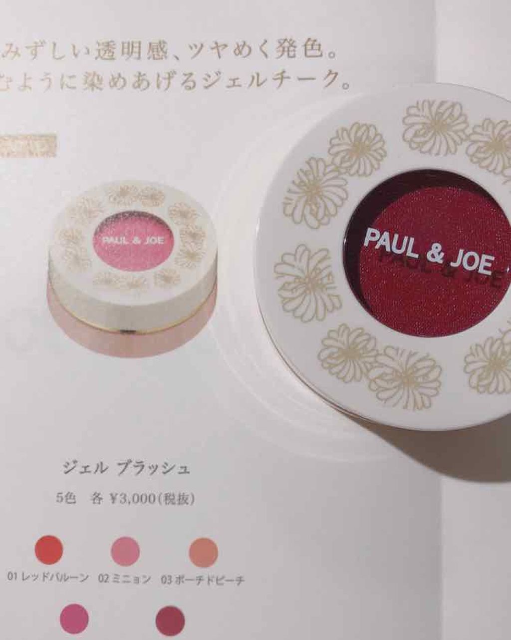 PAUL & JOE BEAUTE ジェル ブラッシュのクチコミ「こんばんは！
今回は良いお買い物ができたので投稿します😊
新商品のPaul&joeのジェルブラ.....」（2枚目）