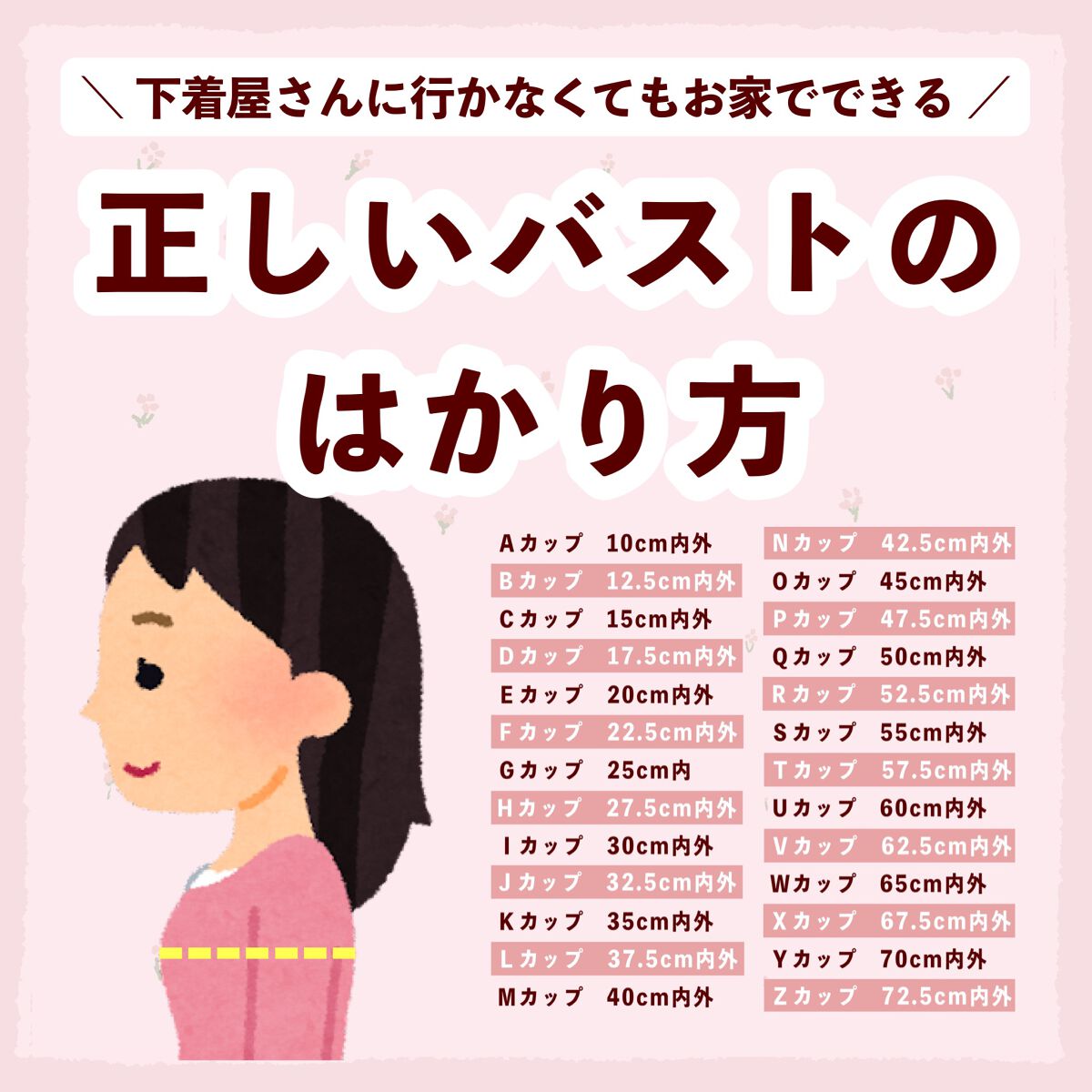 ぽん on LIPS 「 \正しいバストサイズの測り方/ 下着屋さんに行かなくてもお家..」(1枚目)