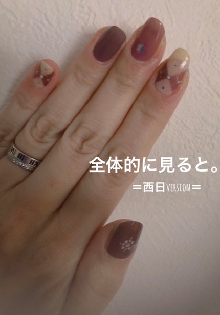 貼るジェルネイル/セリア/ネイルシールを使ったクチコミ(2枚目)