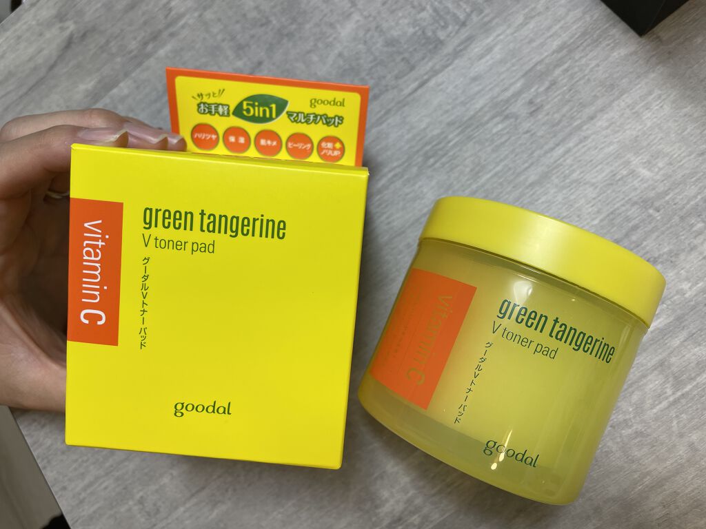 グリーンタンジェリン ビタCダークスポットケアパッド/goodal/トナーパッドを使ったクチコミ（1枚目）