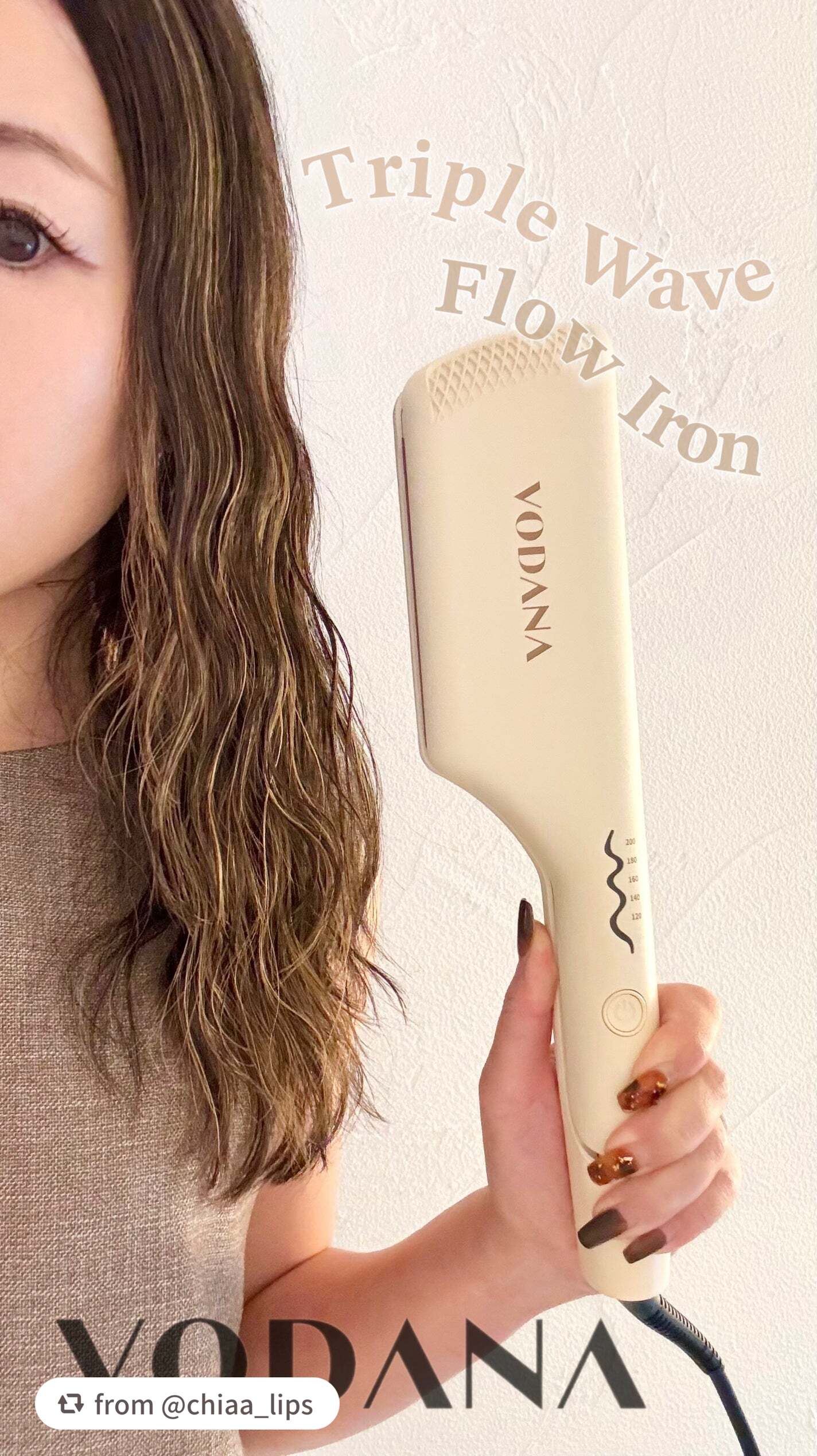 レビューありがとうございます❤
キレイなウェーブが簡単に作れちゃう！優れものです✨

【chiaa_lipsさんから引用】

“˗ˋ 女神降臨で話題の𝕍𝕆𝔻𝔸ℕ𝔸👸𖤐ˊ˗
韓国で大ヒット🩷🩷🩷
𝐓𝐫𝐢𝐩𝐥𝐞 