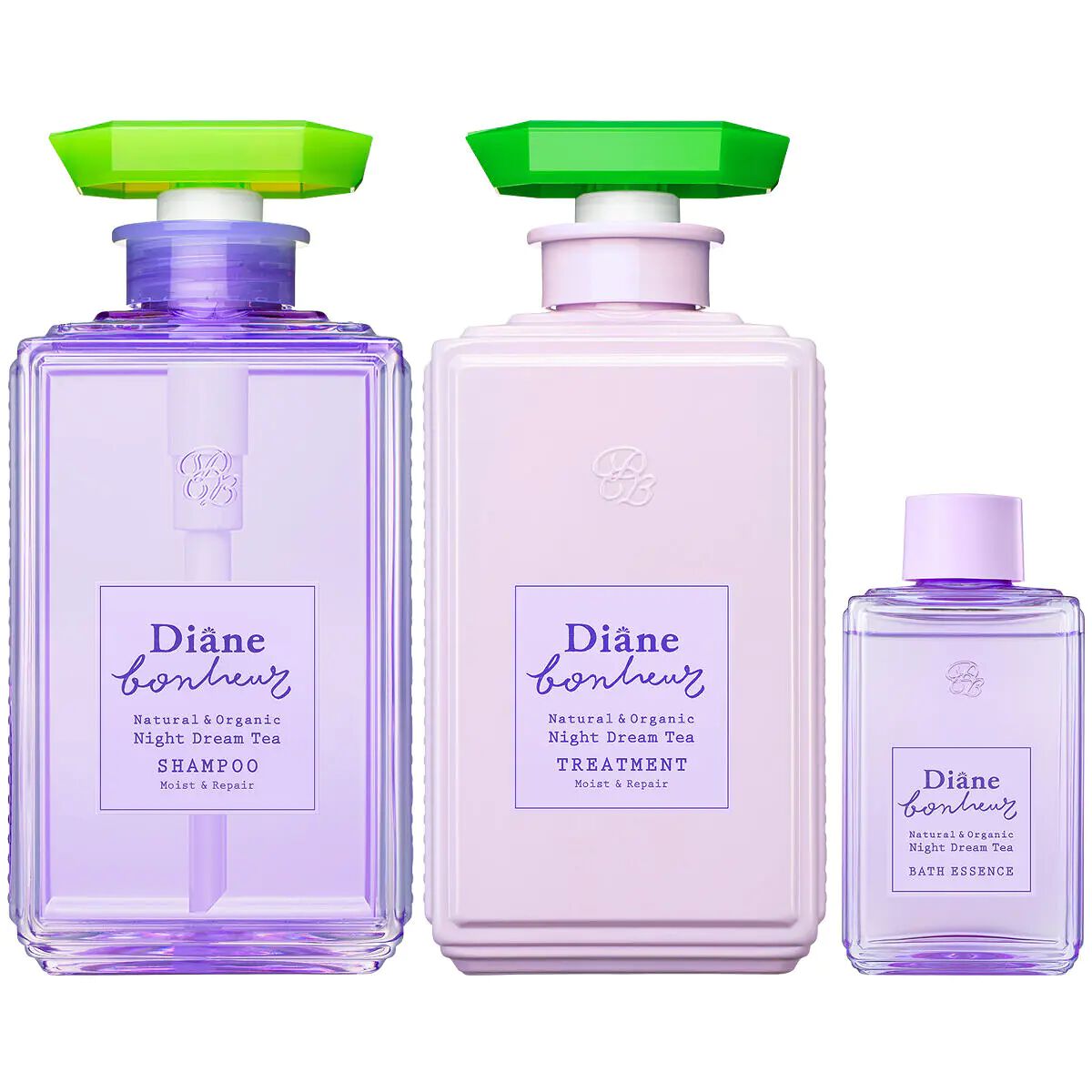 ダイアンボヌール モイスト&リペア シャンプー/トリートメント ナイトドリームティーの香り 入浴剤付き