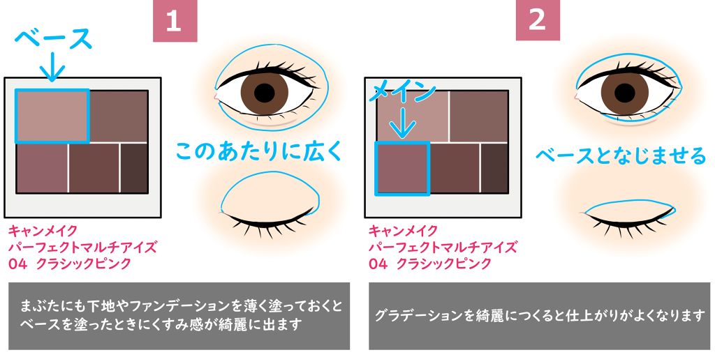 【旧品】パーフェクトスタイリストアイズ/キャンメイク/アイシャドウパレットを使ったクチコミ(2枚目)