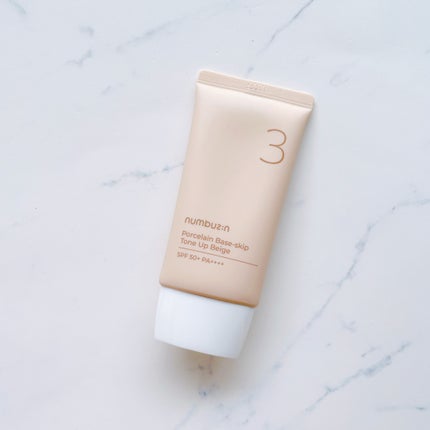 3番 ノーファンデ陶器肌トーンアップクリーム/numbuzin/化粧下地を使ったクチコミ(4枚目)