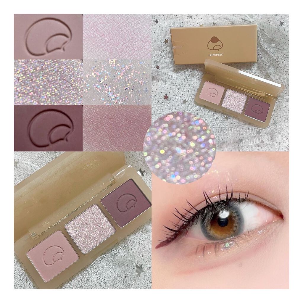 3色マロンアイシャドウパレット 04 モンブラン（多色ラメ）/LEEMEMBER/アイシャドウパレットを使ったクチコミ（2枚目）