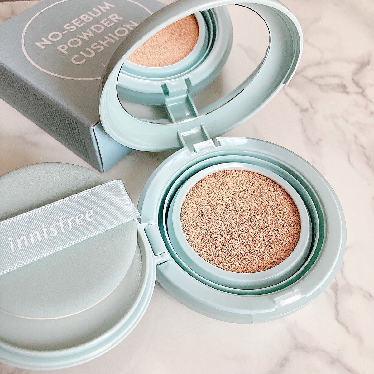 ノーセバム パウダー クッション/innisfree/クッションファンデーションを使ったクチコミ(4枚目)