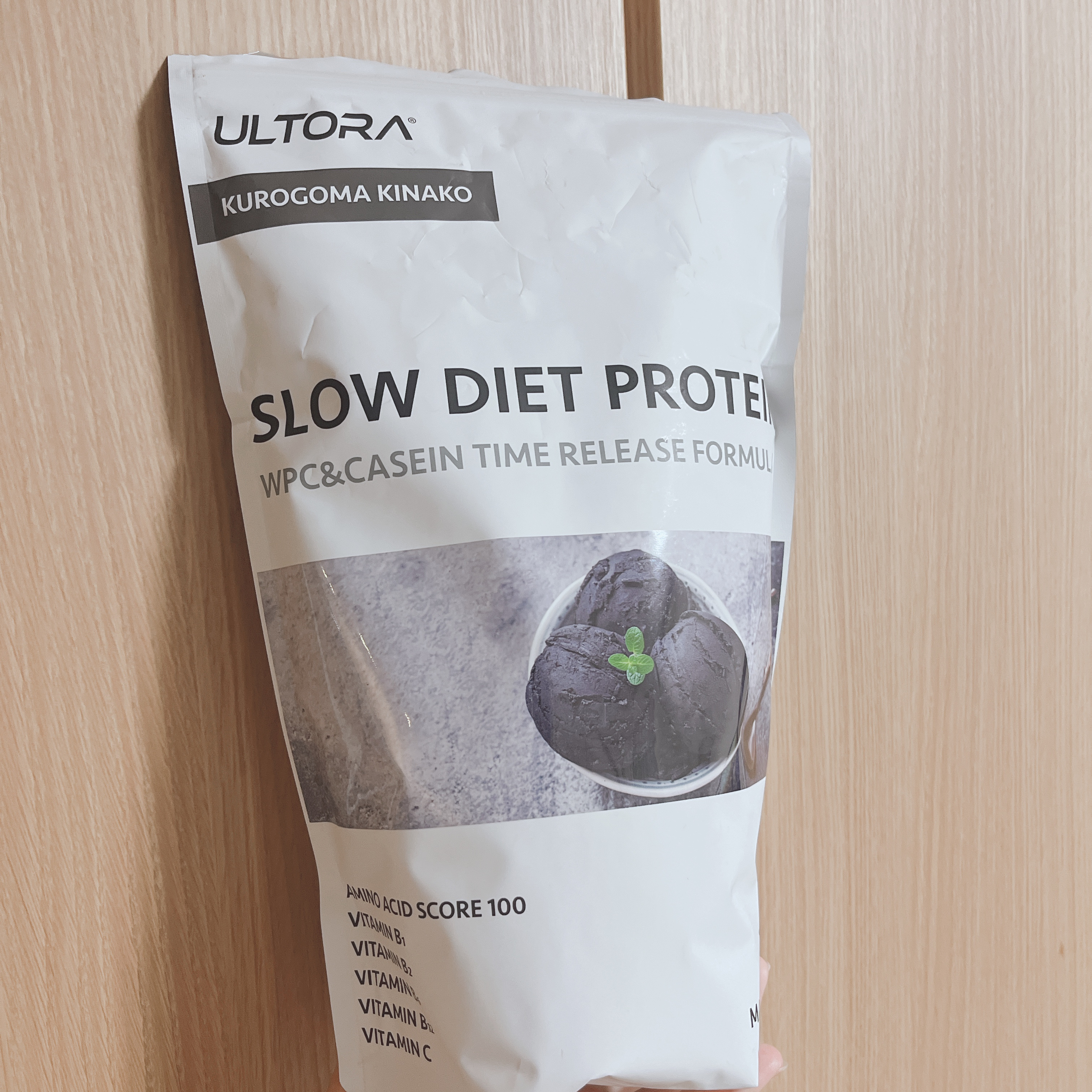 スローダイエットプロテイン　黒ゴマきなこ風味/ULTORA/その他プロテインを使ったクチコミ（1枚目）