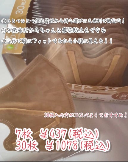 立体型スパンレース不織布カラーマスク/ISDG 医食同源ドットコム/マスクを使ったクチコミ(2枚目)