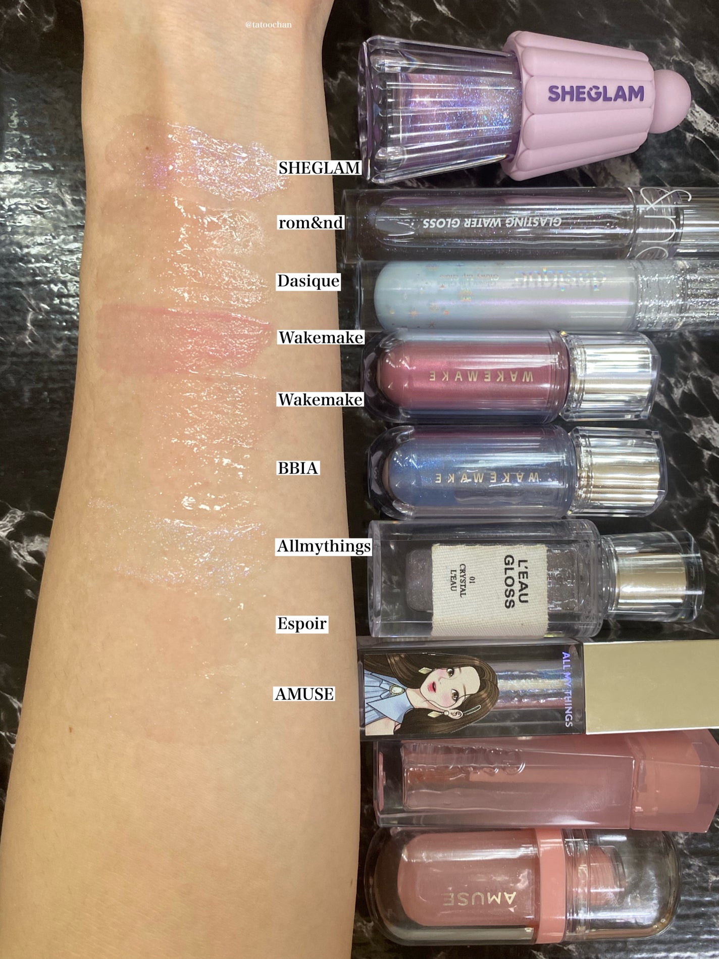 グラスティングウォーターグロス/rom&nd/リップグロスを使ったクチコミ(4枚目)