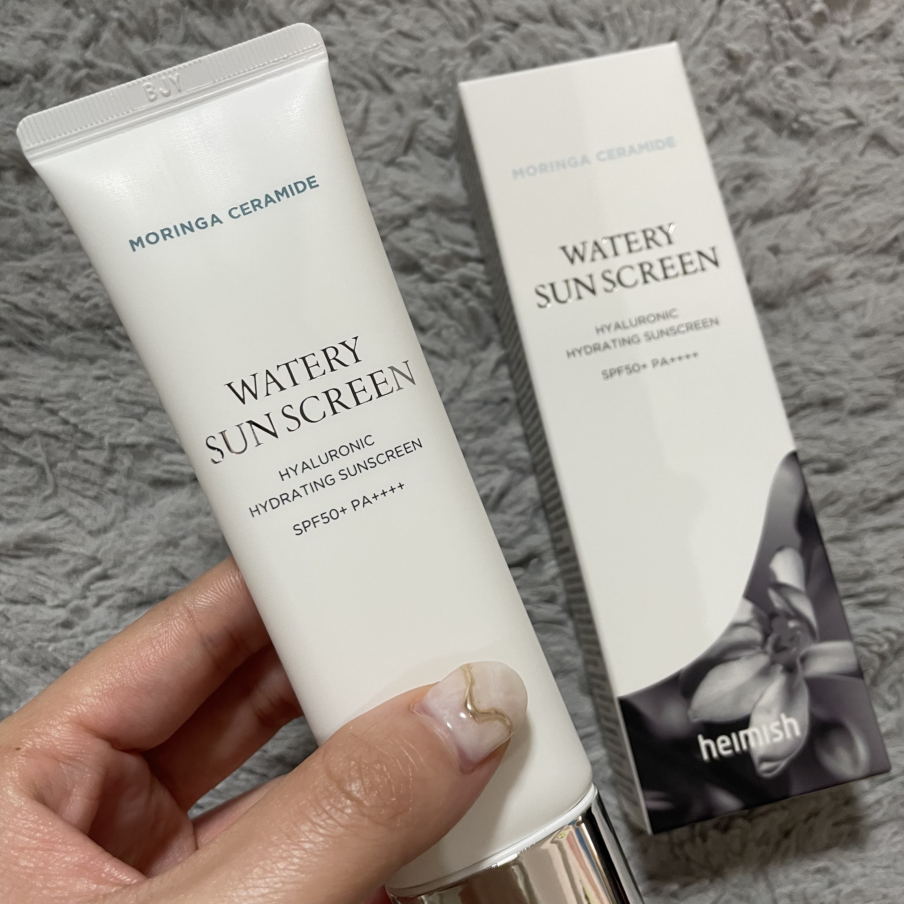 モリンガ セラミド ヒアルロン酸 ハイドレーティング ウォータリー サンスクリーン/heimish/日焼け止めクリームを使ったクチコミ（1枚目）