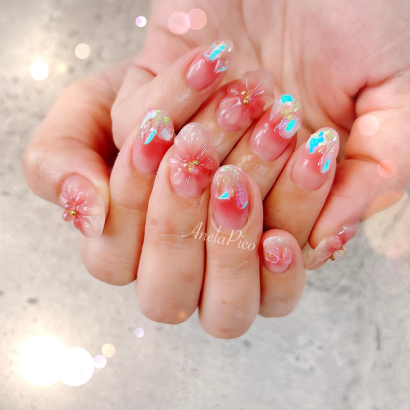 #ネイル,#純国産ジェルネイル,#ジェルネイル,#春ネイル,#純欲ネイル,#フラワーネイル,#チークネイルのネイルデザイン