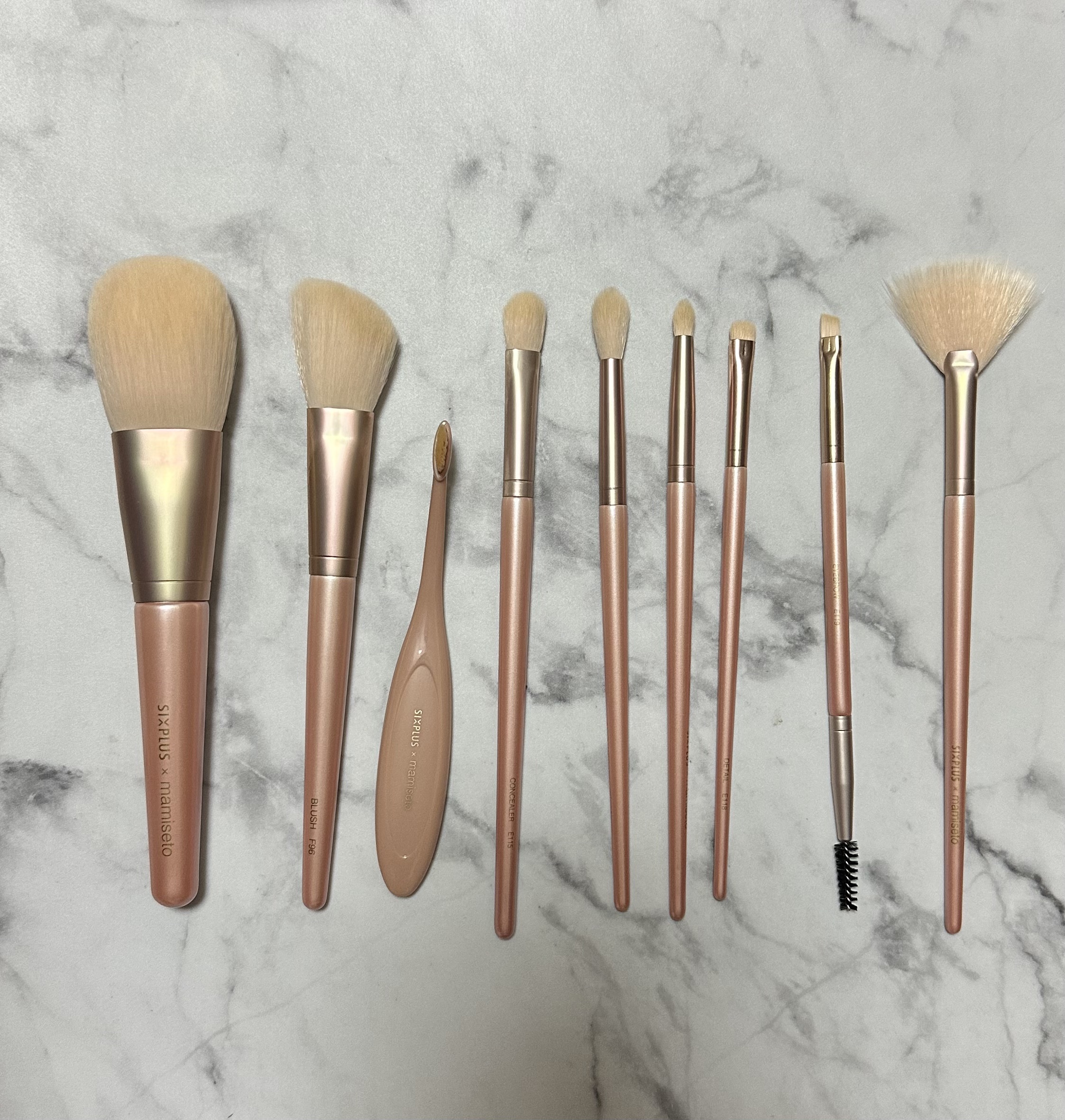 SIXPLUS×mamiseto メイクブラシ9本セット/SIXPLUS/メイクブラシを使ったクチコミ（2枚目）