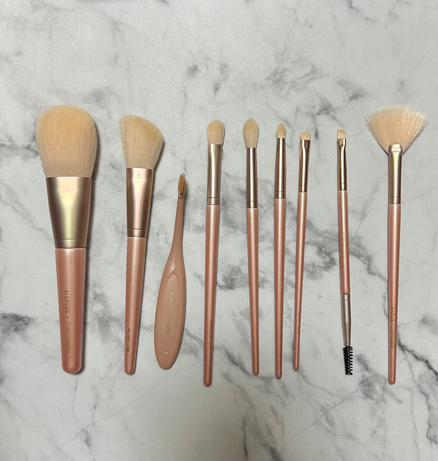 SIXPLUS×mamiseto メイクブラシ9本セット/SIXPLUS/メイクブラシを使ったクチコミ(2枚目)